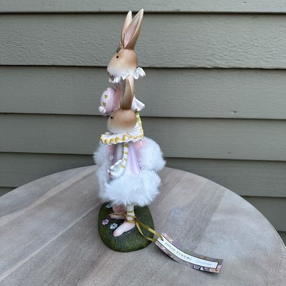 Easter Ballerina Bunnies Figurine Fluffy Tutus Easter Eggs Two Precious Bunnies - Picture 6 of 10
